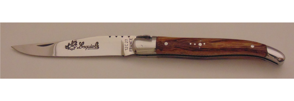 Couteau le Laguiole bois de serpent 9cm 2 mitres inox 10914-16 Coutellerie Chevalerias Thiers