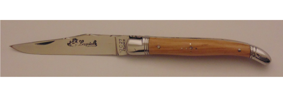 Couteau le Laguiole olivier 11cm 2 mitres inox 11114-11 Coutellerie Chevalerias Thiers