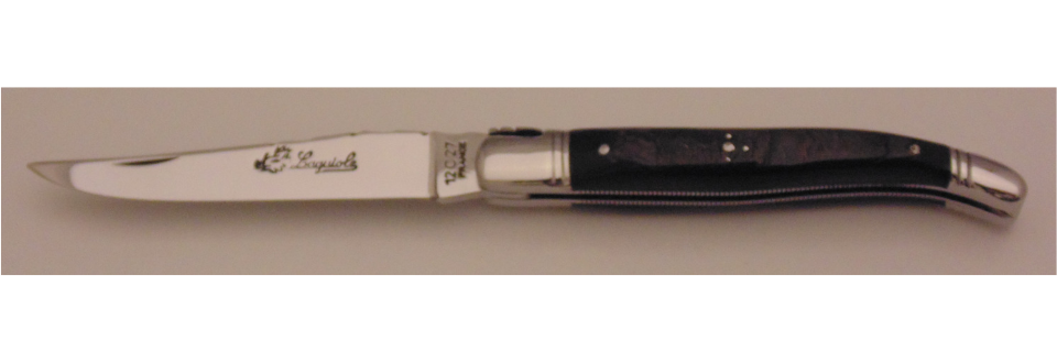 Couteau le Laguiole croûte de buffle 12cm 2 mitres inox 11214-21 Coutellerie Chevalerias Thiers