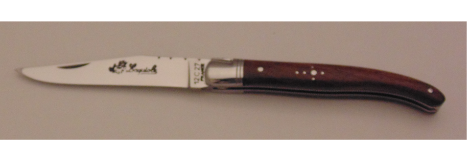 Couteau le Laguiole palissandre 12cm 1 mitre inox 11213-03 Coutellerie Chevalerias Thiers