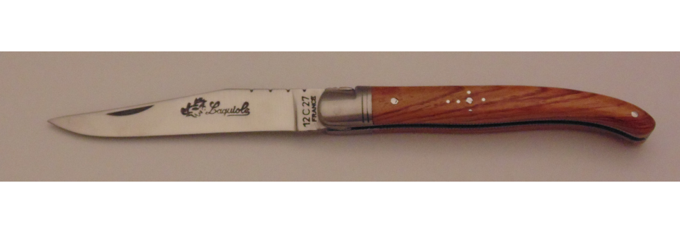 Couteau le Laguiole bois de rose 12cm 1 mitre inox 11213-04 Coutellerie Chevalerias Thiers