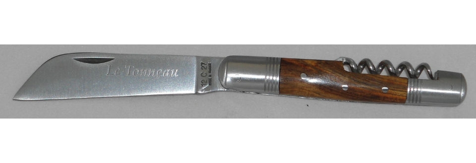 Couteau le Tonneau 2 pièces tire bouchon pistachier 30723-14 Coutellerie Chevalerias Thiers