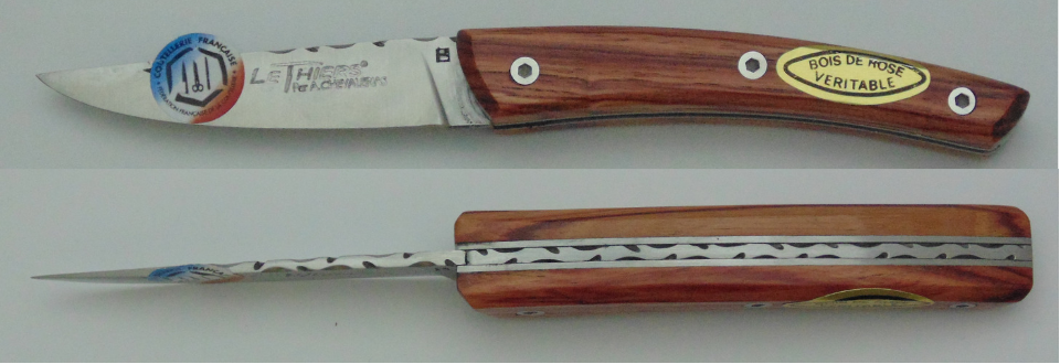 Couteau le Thiers bois de rose 9cm 20918-04 Coutellerie Chevalerias Thiers
