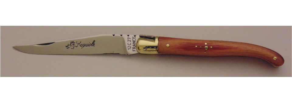 Couteau le Laguiole bois de rose 10cm 1 mitre laiton 11011-04 Coutellerie Chevalerias Thiers