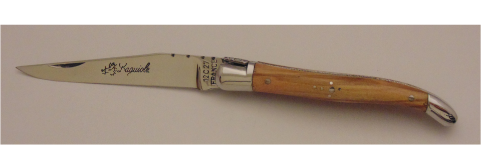 Couteau le Laguiole olivier 10cm 2 mitres inox 11014-11 Coutellerie Chevalerias Thiers
