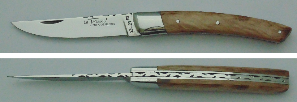 Couteau le Thiers chêne vert 9cm 20913-06 Coutellerie Chevalerias Thiers