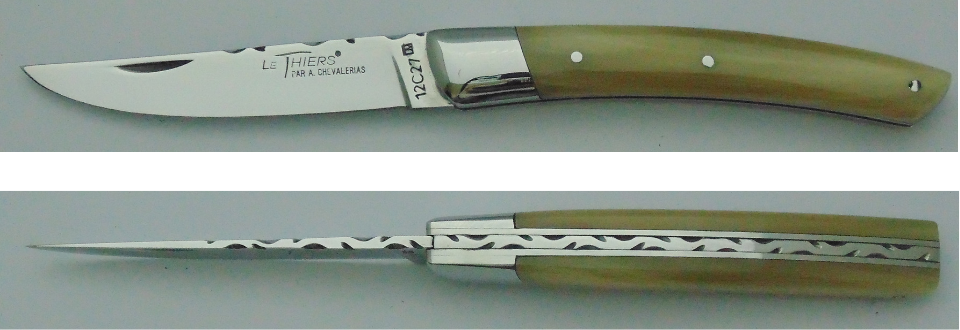 Couteau le Thiers pointe de corne 9cm 20913-18 Coutellerie Chevalerias Thiers
