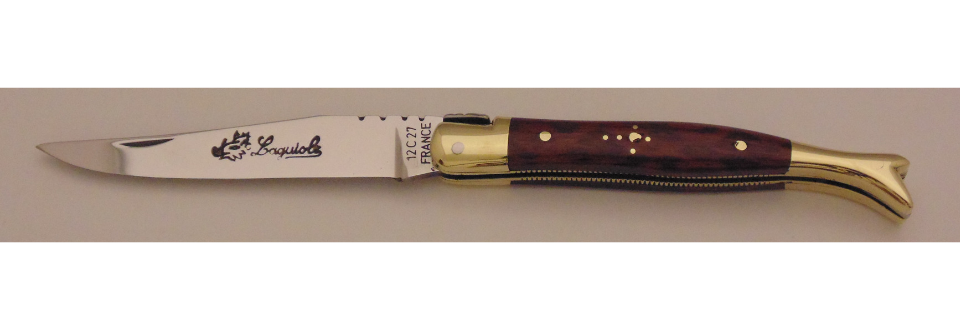 Couteau le Laguiole amourette 10cm bottine laiton 11015-13 Coutellerie Chevalerias Thiers