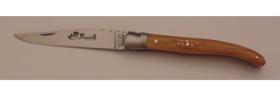 Couteau le Laguiole olivier 11cm 1 mitre inox 11113-11 Coutellerie Chevalerias Thiers