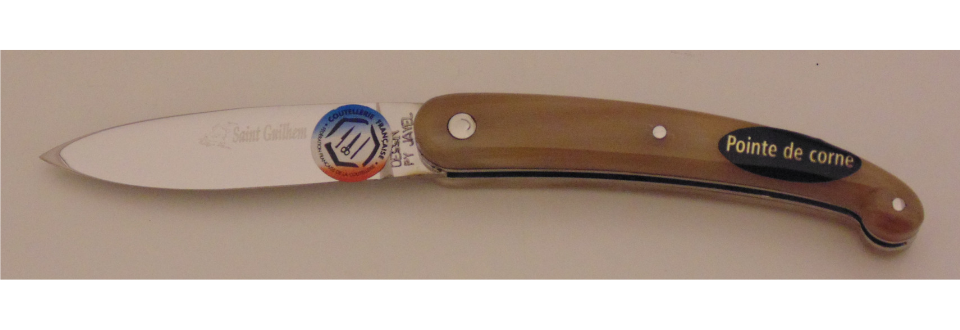 Couteau le Saint Guilhem pointe de corne 50110-18(9cm) 50210-18(11cm) Coutellerie Chevalerias Thiers
