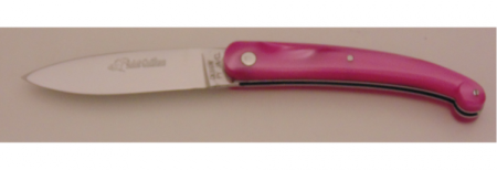 Couteau le Saint Guilhem plexi rose 50110-54(9cm) 50210-54(11cm) Coutellerie Chevalerias Thiers
