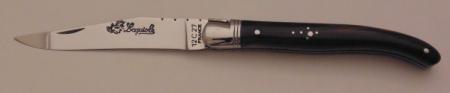 Couteau le Laguiole pointe de corne noire 12cm 1 mitre inox 11213-18 Coutellerie Chevalerias Thiers